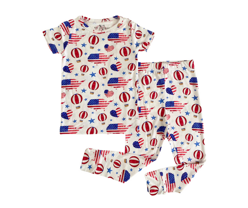 Red, White and Balloons 2 piece pajama set