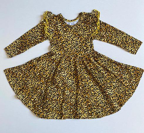 Golden Spot Twirl Dress with pockets