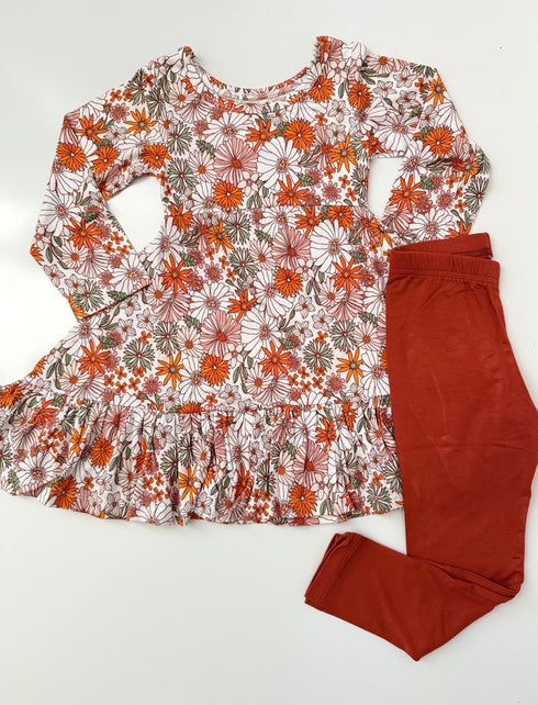 Autumn Meadow RufflesTop/Leggings set