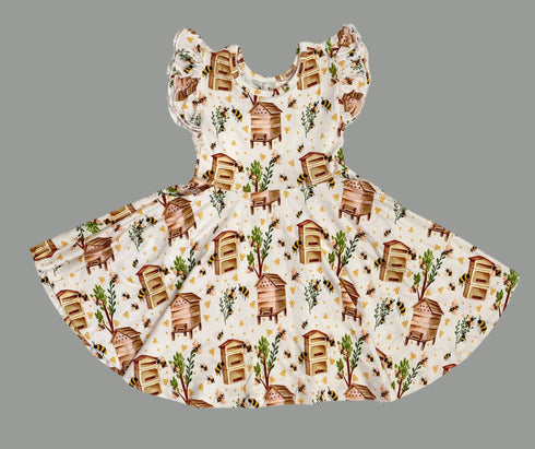 Honey Hive Twirl Dress with pockets