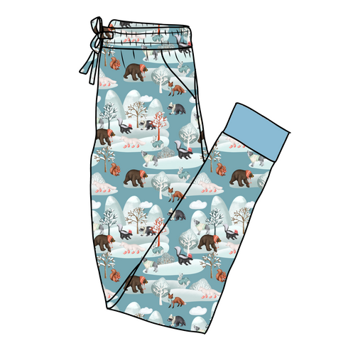 Winter Woodland Women's Pajama Pants(Ankle Cuff)