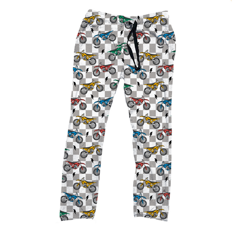 Checkered Motocross Pajama Pants(Straight leg)