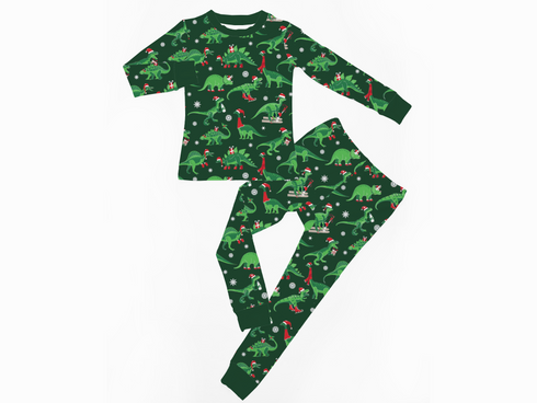 Santa Saurus long sleeve top/pant Pajama set