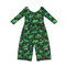 Santa Saurus Long Sleeve Wide Leg Romper with pockets