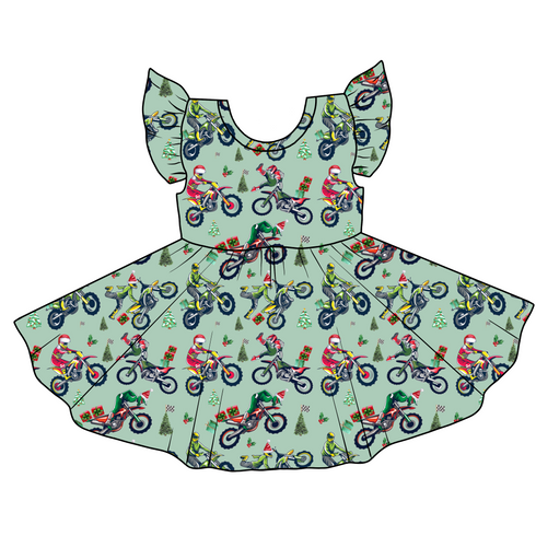 Racing through the snow Twirl Dress with pockets