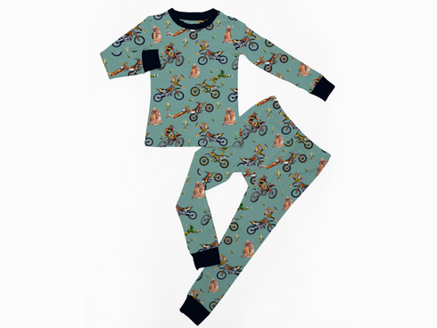 Wild in the Sand Long sleeve top/pant Pajama set