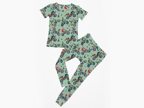 Racing through the Snow Short sleeve top/pant set: ships mid November
