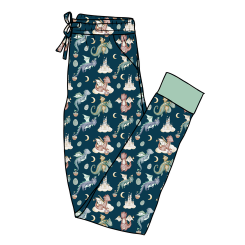 Dragons Eggscape Women's Pajama Pants(Ankle Cuff)