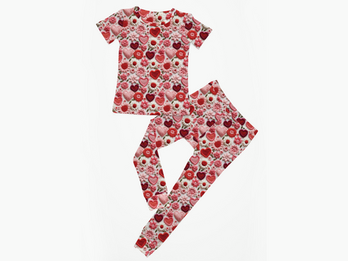 Stitched with Love Short sleeve top/pant set