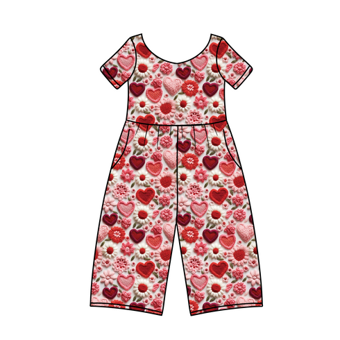 Stitched with Love Wide Leg Romper with pockets(New sizing more True to size)