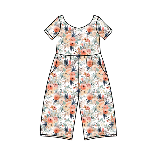 Botanic Dream Wide Leg Romper with pockets