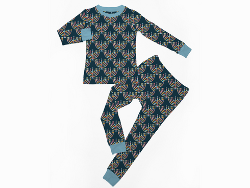Rainbow Menorahs 2 piece pajama set