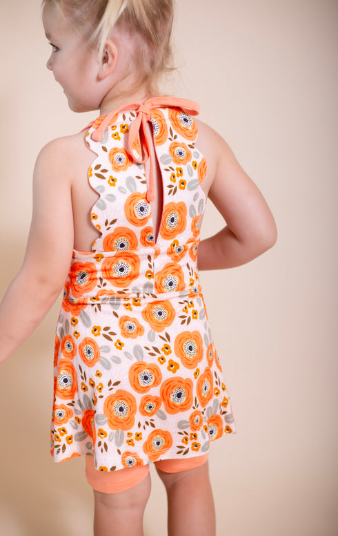 Anne Scallop Back Tunic top/short Set