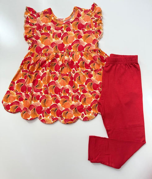 Azalea Scallop Peplum top/Pant Set