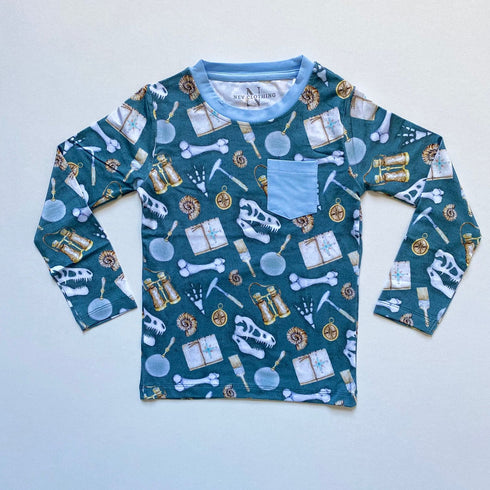 Long Sleeve Paleontology Pocket Tee
