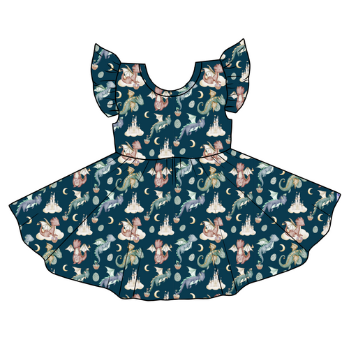 Dragons Eggscape Twirl Dress with pockets
